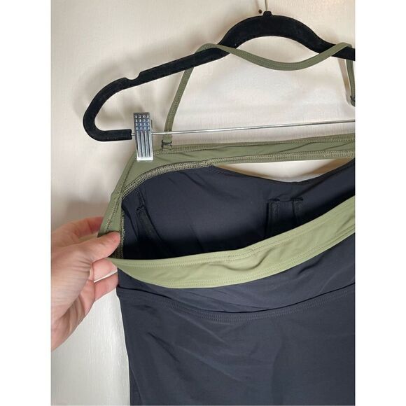 Flagpole NYC Gemma Keyhole Black with green trim Bandeau Swimsuit size M - Picture 11 of 15